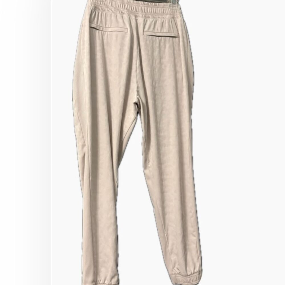 Athleta Brooklyn Textured Joggers Size 10 Beige Light Gray Pull On Travel Pants - Picture 2 of 9